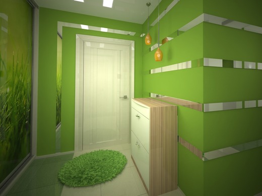 зеленый коридор дизайн